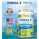 aSquared Nutrition Omega Suplemento 3 de aceite de pescado (180 Sabor Limón Softgels) 2400 mg Fuerza Max alta potencia EPA y DH