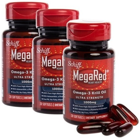 Schiff MegaRed 90 Conteo suplemento de omega-3 krill antártico cápsulas de aceite 1000mg dietética