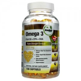 GreeNatr Omega 3 - Triple Fuerza Fórmula (aceite de pescado - DHA - EPA) * Pago por 60 Cápsulas Blandas y obtener 100 *