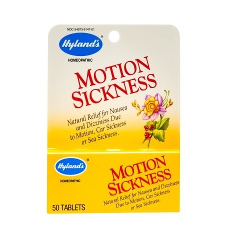 Hyland's Movimiento enfermedad Relief Tablets alivio natural de náuseas y mareos 50 Count