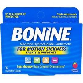 Bonine Movimiento enfermedad de protección tabletas masticables 16 comprimidos náuseas (paquete de 4)