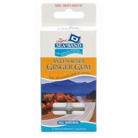 Sea-Band Anti-Nausea Ginger Gum 24 Each (Pack of 2)