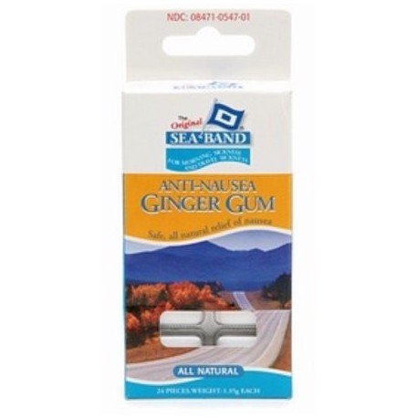 Sea-Band Anti-Nausea Ginger Gum 24 Each (Pack of 3)