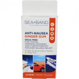 5 Pack Sea-Band Anti-Nausea Ginger Gum For TravelMorning Sickness 24 Pieces Ea