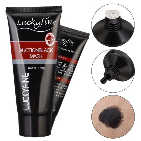 LuckyFine removedor de la espinilla de Purificación de limpieza profunda del acné Negro Máscara facial de barro Peel-off
