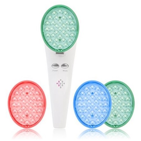 IVATION Azul Rojo Sistema de Terapia de luz LED de luz verde para el acné arrugas e hiperpigmentación (blanco)