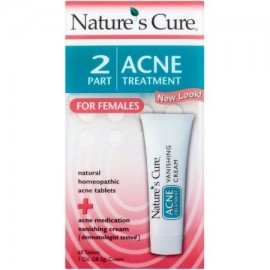 6 Pack - Nature's Cure 2 Part Acne Treatment for Females 60 tablets 1 oz Cream