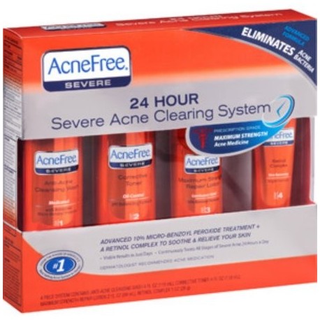 Paquete de 2 - AcneFree 24 horas Sistema de Eliminación de acné severo 1 kit