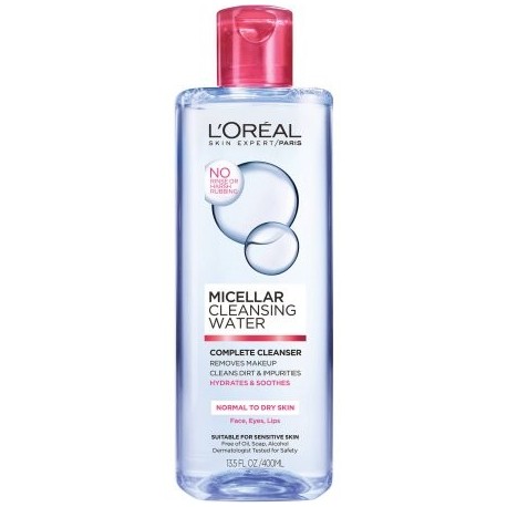 L'Oreal Paris micelar Agua limpiadora para piel normal a seca 135 fl oz