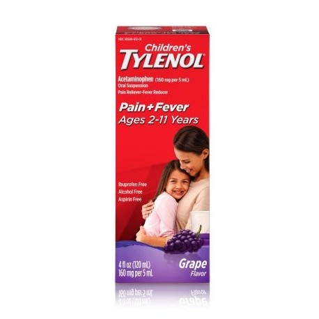 TYLENOL ® suspensión oral de los niños reductor de la fiebre y Analgésico uva 4 fl oz