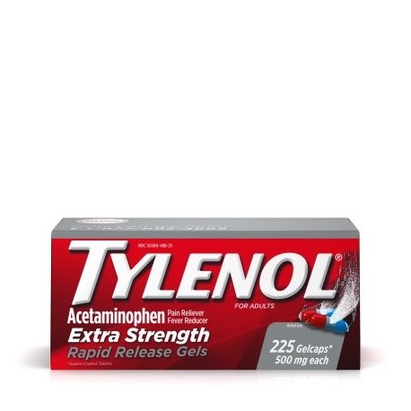 TYLENOL ® cápsulas de liberación rápida fiebre reductor y Analgésico 500 mg 225 ct.