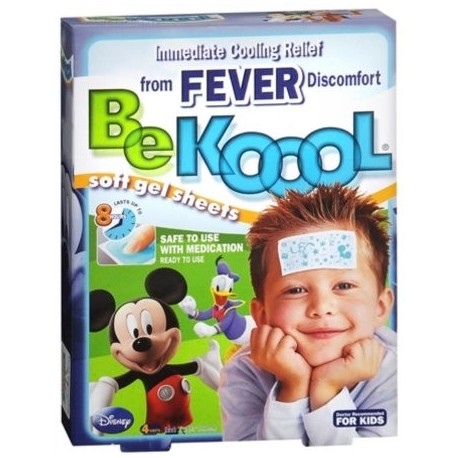 Be Koool Hojas de gel para niños Fever 4 Cada (paquete de 6)