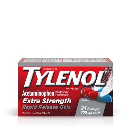 TYLENOL ® cápsulas de liberación rápida fiebre reductor y Analgésico 500 mg 24 ct.
