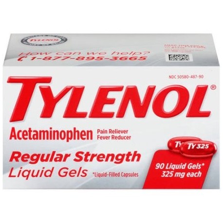 TYLENOL ® geles fuerza Regular líquidos reductor de la fiebre y Analgésico 325 mg 90 ct.