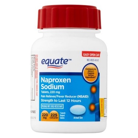 equate naproxeno sódico analgésico - reductor de la fiebre Caplets 220 mg 150 ct