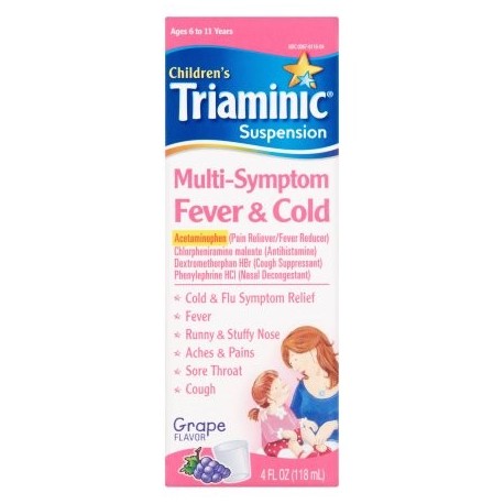 Triaminic infantil fría Alivio Multi-Symptom fiebre y frío jarabe sabor a uva 40 fl oz