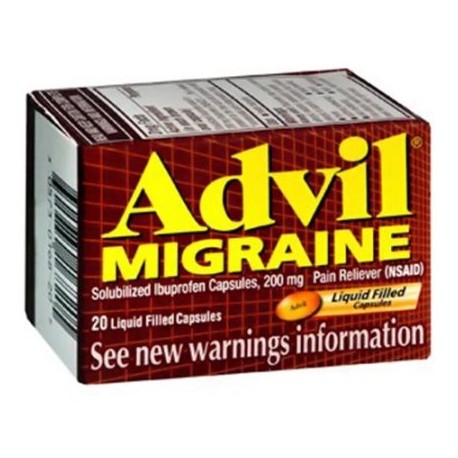 Advil Migraine Liqui-Gels 200 mg cápsulas ibuprofeno para el dolor y la fiebre - 80 Ea