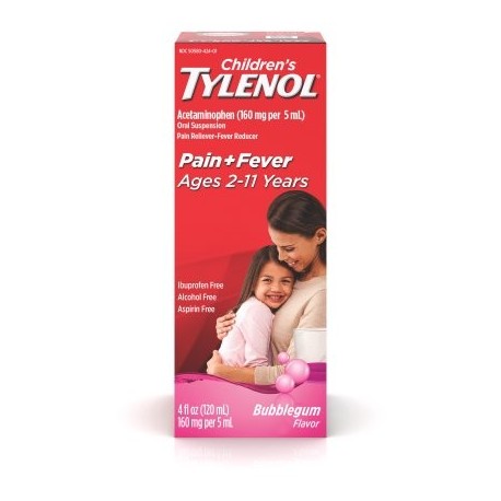 TYLENOL® suspensión oral de los niños reductor de la fiebre y Analgésico Bubblegum 4 fl oz