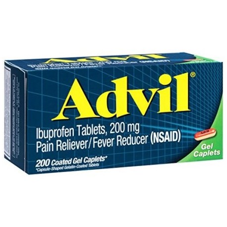 Advil analgésico - reductor de la fiebre Coated Gel Caplet 200 mg de ibuprofeno un alivio temporal del dolor (200 COUNT)