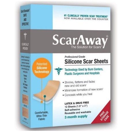 ScarAway Hojas de silicona de grado profesional tratamiento de cicatrices 12 ea