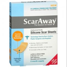 ScarAway láminas de silicona Scar 8 Count (15" x 3" ) 8 Cada (Pack de 3)