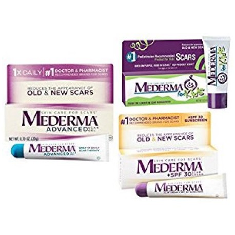 Mederma avanzada de la cicatriz del gel y crema cicatrizante para Niños con Scar Cream Plus