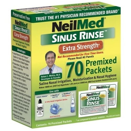 Neilmed hipertónicas Sinus Rinse paquetes 70 Ct