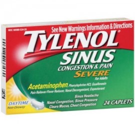 TYLENOL Sinus Congestion -amp- Pain Severe Caplets Daytime no soñoliento 24 EA (Pack de 3)