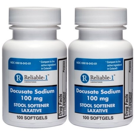 Docusato de sodio 100 mg genérico para Colace 100 Softgels para Gentle Relief fiable del paquete de estreñimiento ocasional de