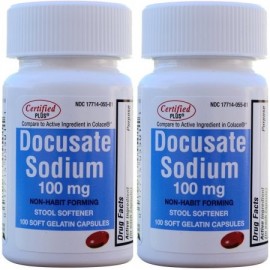 Docusato de sodio 100 mg 200 Softgels genérico para Colace Softgels para Gentle Alivio fiable de estreñimiento ocasional