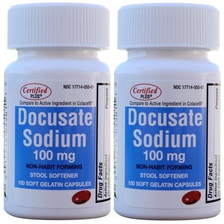 Docusato de sodio 100 mg 200 Softgels genérico para Colace Softgels para Gentle Alivio fiable de estreñimiento ocasional