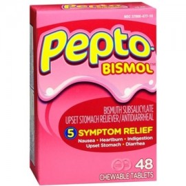 Pepto-Bismol tabletas masticables 48 comprimidos originales (Pack de 2)