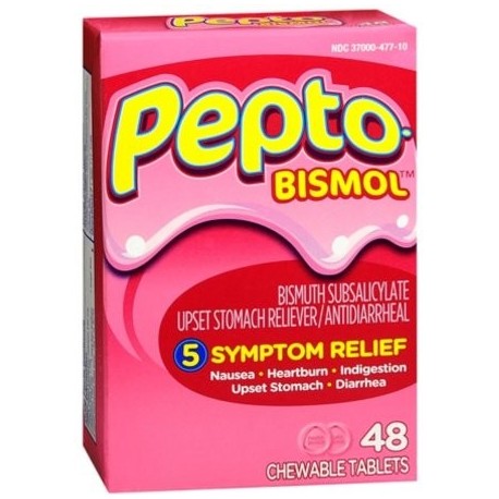 Pepto-Bismol tabletas masticables 48 comprimidos originales (paquete de 6)