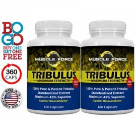 BOGO Tribulus terrestris - Dos botellas de 180 Count- 1500mg Maximum Strength Tribulus búlgaro