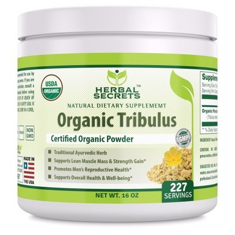 Herbal Secrets Certified Organic Tribulus Polvo 2 Gramos 16 onzas 227 Porciones