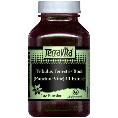 Extra Strength Tribulus terrestris Root 4- 1 Extracto (punción Vine) Polvo (4 oz ZIN- 511103)