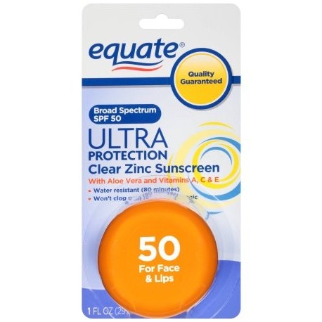 equate Ultra Clear Protector solar Protección de óxido de zinc para la cara SPF 50 1 fl oz