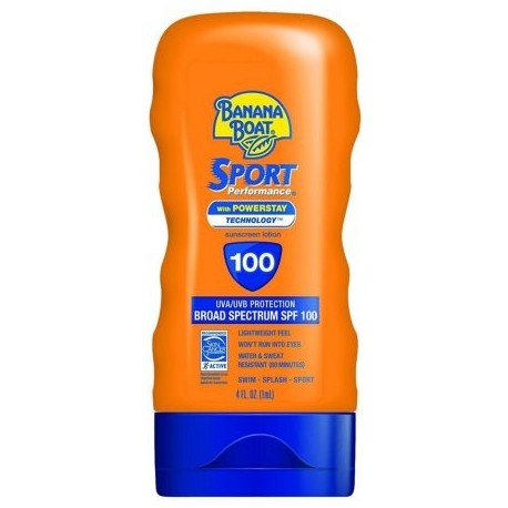 Banana Boat Rendimiento Deportivo loción de protección solar SPF 100 de 4 onzas