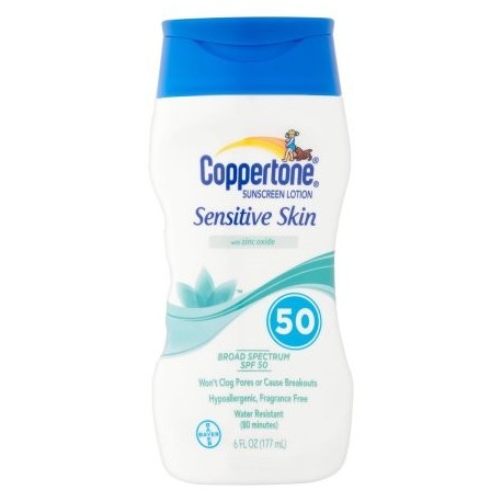 Coppertone Piel Sensible loción de protección solar SPF 50 6 oz