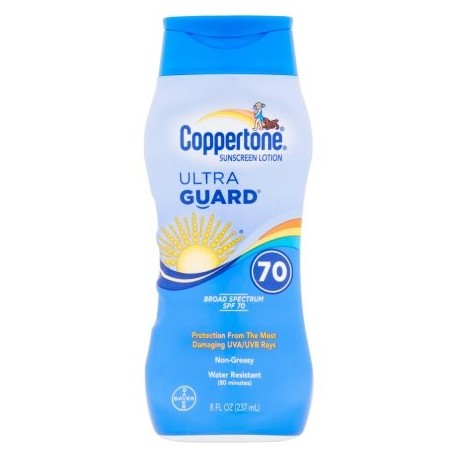 Bayer Coppertone Ultra Guardia protector solar de amplio espectro SPF 70 8 fl oz