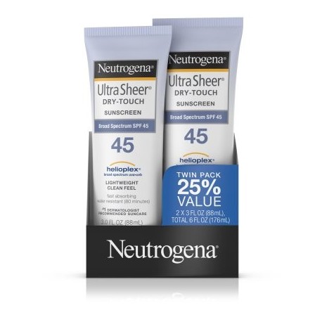 Neutrogena Ultra Sheer Dry-Touch Protector solar de amplio espectro Spf 45 3 Fl. Oz. UE 2