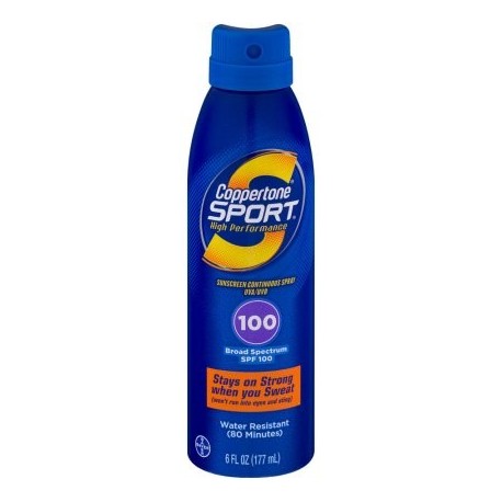 Coppertone Deporte de Alto Rendimiento de protección solar SPF 100 rociado continuo 60 onzas líquidas