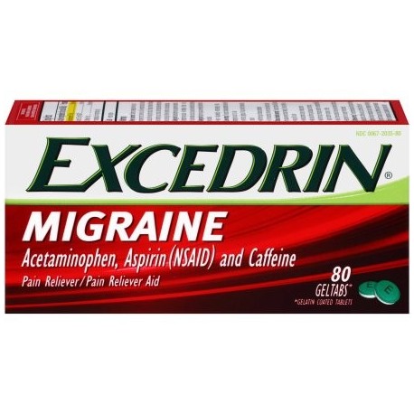 Excedrin analgésico acetaminofeno Ayuda cápsulas de gel migraña 80 ct