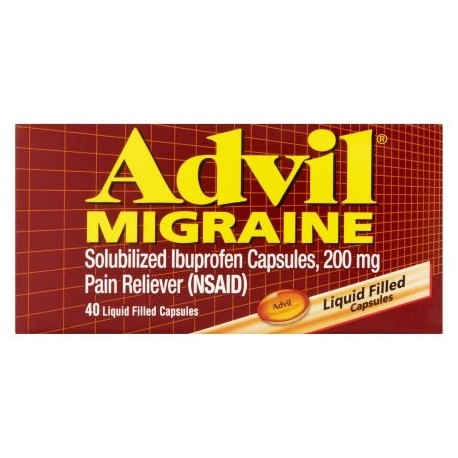 Advil llenadas líquido cápsulas migraña 40 ct