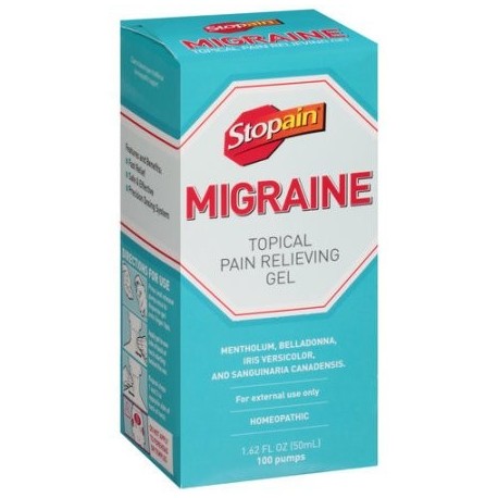 Stopain migraña tópica para aliviar el dolor de gel 1.62 fl oz