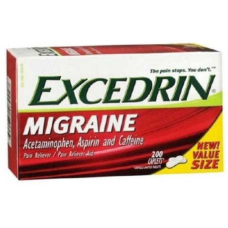 Excedrin migraña Analgésico Caplets 200 ea (Pack de 3)