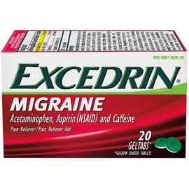 Excedrin migraña para aliviar el dolor tabletas de gel 20 EA (paquete de 4)