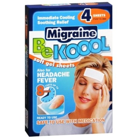 Be Koool Hojas de migraña Soft gel para Adultos 4 Cada (Pack de 4)