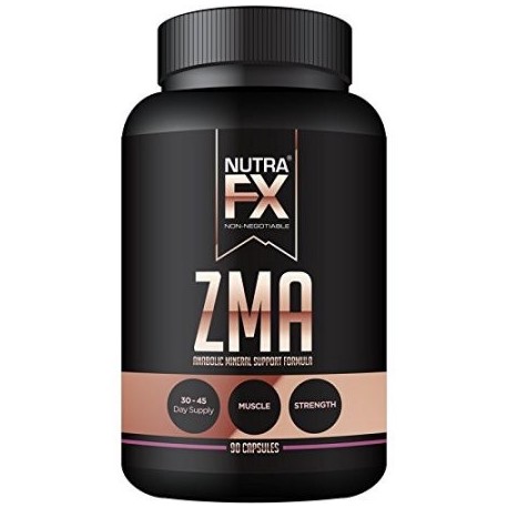 NUTRAFX ZMA 90 Cápsulas Beneficios post entrenamiento Suplemento crecimiento muscular la fuerza y ​​el sueño