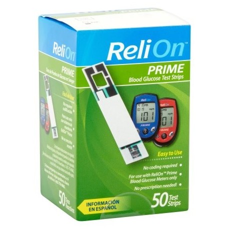 ReliOn tiras reactivas de glucosa Prime Blood 50 Ct